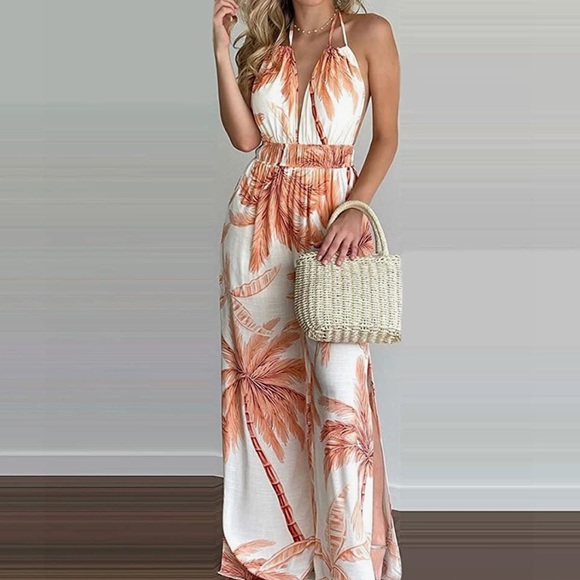 backless halter jumpsuit - Picture 2 of 4